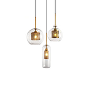 Bauhaus Glass Shade Metal Pendant Light