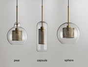Bauhaus Glass Shade Metal Pendant Light