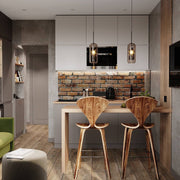 Bauhaus Glass Shade Metal Pendant Light