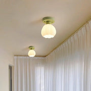 French Creamy White Flower Ceiling Light