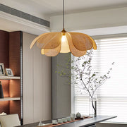 Wabi-Sabi Rattan Petal Pendant Lamp