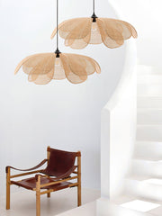 Wabi-Sabi Rattan Petal Pendant Lamp