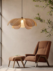 Wabi-Sabi Rattan Petal Pendant Lamp