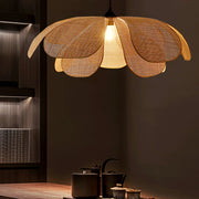 Wabi-Sabi Rattan Petal Pendant Lamp