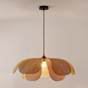 Wabi-Sabi Rattan Petal Pendant Lamp