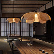Wabi-Sabi Rattan Petal Pendant Lamp