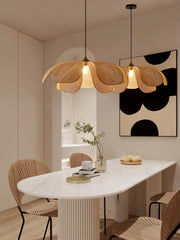 Wabi-Sabi Rattan Petal Pendant Lamp