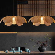 Wabi-Sabi Rattan Petal Pendant Lamp