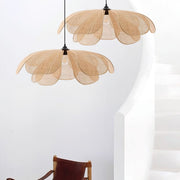Wabi-Sabi Rattan Petal Pendant Lamp