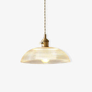 Vintage Ribbed Glass Pendant Light