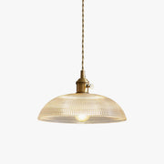 Vintage Ribbed Glass Pendant Light