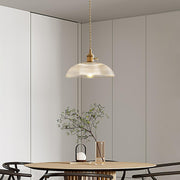 Vintage Ribbed Glass Pendant Light