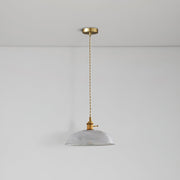 Vintage Ribbed Glass Pendant Light