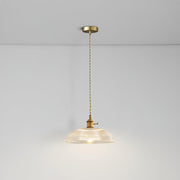 Vintage Ribbed Glass Pendant Light