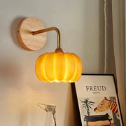 Cute Resin Material Yellow Pumpkin Wall Lamp