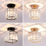 Modern Small Simplicity Clear Striped Glass Shade Ceiling Light