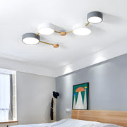 Scandinavian Minimalist Wood Flush Mount LED Ceiling Light