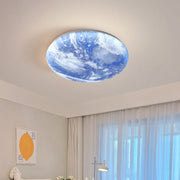 Art Deco Moon Round LED Dimmable Ceiling Light