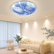 Art Deco Moon Round LED Dimmable Ceiling Light