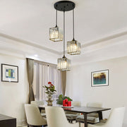 Luxury Multi-lights Glass Black Bedroom Pendant Light