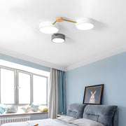 Scandinavian Minimalist Wood Flush Mount LED Ceiling Light