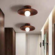 Nordic Wood Minimalist Round Hallway Ceiling Light