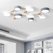 Nordic Modern Multi-Head LED Living Room White Ceiling Light