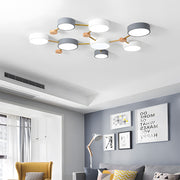 Scandinavian Minimalist Wood Flush Mount LED Ceiling Light