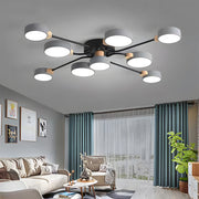 Nordic Multi-circular Wood Flush Mount LED Ceiling Light