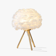 Creative Feather Bedroom White Table Lamps