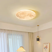 Nordic Round Moon Flush Mount Dimmable Ceiling Light