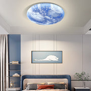 Art Deco Moon Round LED Dimmable Ceiling Light