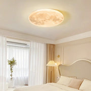 Nordic Round Moon Flush Mount Dimmable Ceiling Light