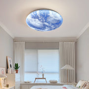 Art Deco Moon Round LED Dimmable Ceiling Light