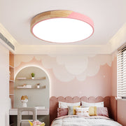 Simple Round Wood LED Dimmable Ceiling Lights