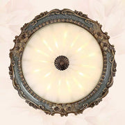 Retro Resin Round Glass Ceiling Light