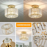 Semi Flush Mount Metal Crystal Ceiling Light