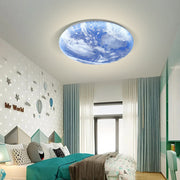 Art Deco Moon Round LED Dimmable Ceiling Light