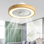 Modern Minimalism Round Wood Ceiling Fans With LED Lights