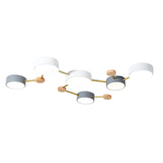 Nordic Modern Multi-Head LED Living Room White Ceiling Light