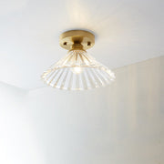 Vintage Glass Semi Flush Ceiling Lamp