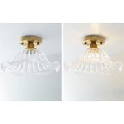 Vintage Glass Semi Flush Ceiling Lamp