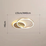 Gold Iron Multi Rings LED Bedroom Ceiling Light