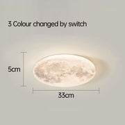 Nordic Round Moon Flush Mount Dimmable Ceiling Light