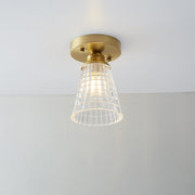 Vintage Glass Semi Flush Ceiling Lamp