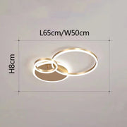 Gold Iron Multi Rings LED Bedroom Ceiling Light