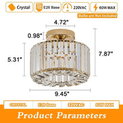 Semi Flush Mount Metal Crystal Ceiling Light