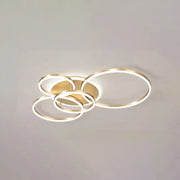 Gold Iron Multi Rings LED Bedroom Ceiling Light