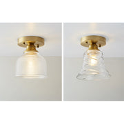 Vintage Glass Semi Flush Ceiling Lamp