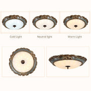 Retro Resin Round Glass Ceiling Light